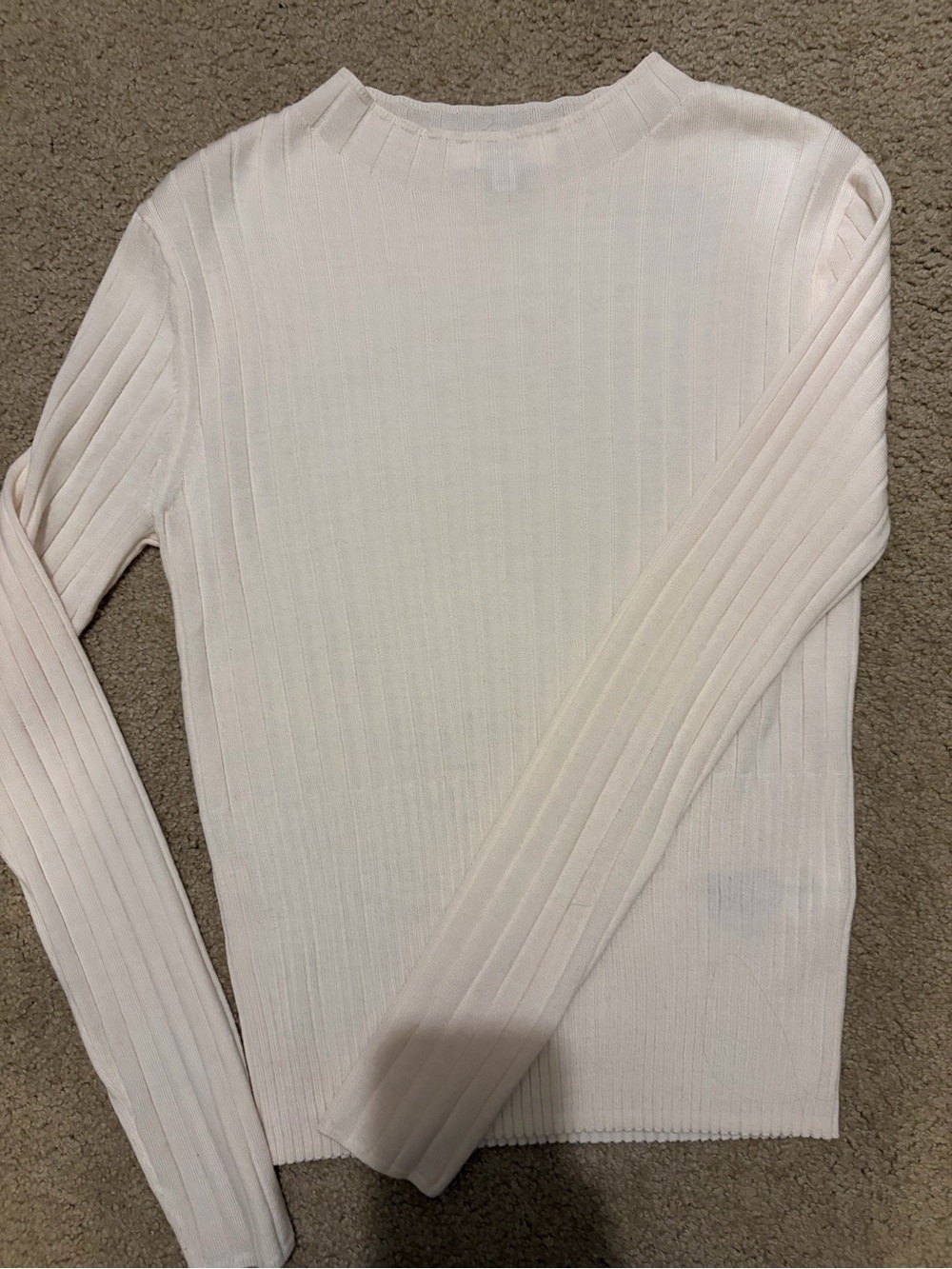 Banana Republic factory merino wool ribbed mock neck sweater white M